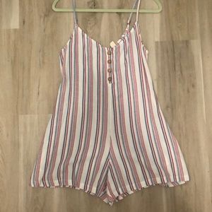 Red white and blue striped romper! Loose fitting Beachy style.